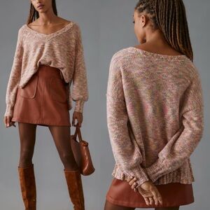 Anthropologie Multicolor V-Neck Sweater